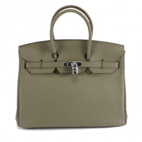 Hermès Birkin 35CM Togo Bőr Kézitáska 6089 Sötétszürke Ezüst