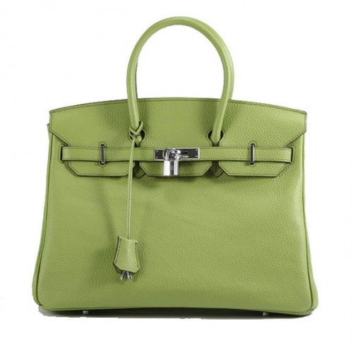 Hermès Birkin 35CM Togo Bőr Kézitáska 6089 Zöld Ezüst