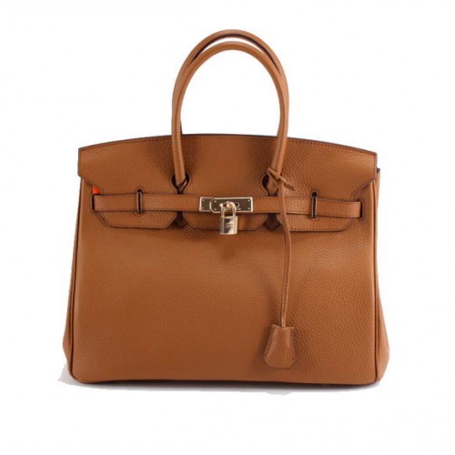 Hermès Birkin 35CM Togo Bőr Kézitáska 6089 Világos Kávé Arany