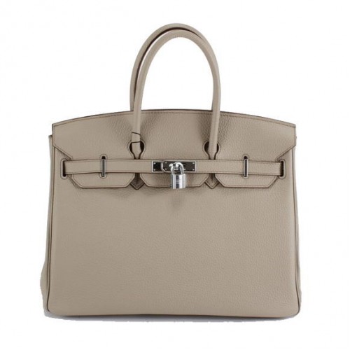 Hermès Birkin 35CM Togo Bőr Kézitáska 6089 Világosszürke Ezüst