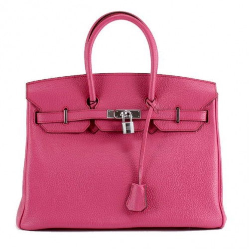 Hermès Birkin 35CM Togo Bőr Kézitáska 6089 Rózsaszín Ezüst