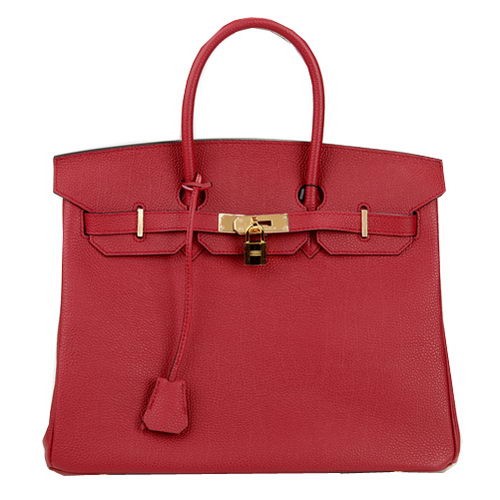 Hermès Birkin 35cm Szállít Táska Bordó Eredeti Bőr H35 Arany