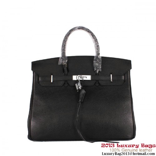 Hermès Birkin 35cm Clemence Bőr H-35 Szállít Táska Fekete