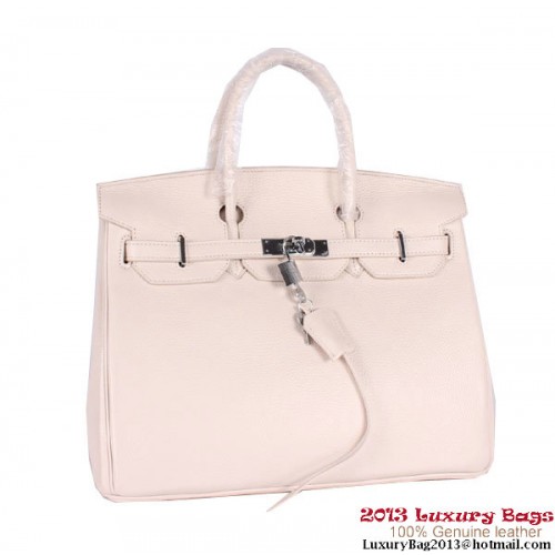 Hermes Birkin 35 cm-es hordtáska Clemence Leather H-35 OffWhite