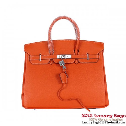 Hermès Birkin 35cm Szállít Táska Clemence Bőr H-35 Narancssárga