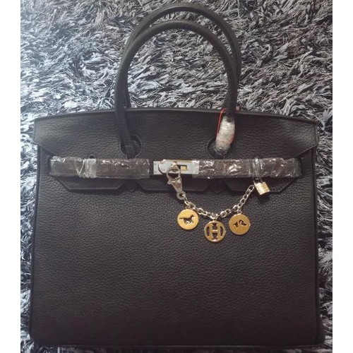 Hermès Birkin 35cm Licsi Bőr Szállít Táska HB35GL Fekete