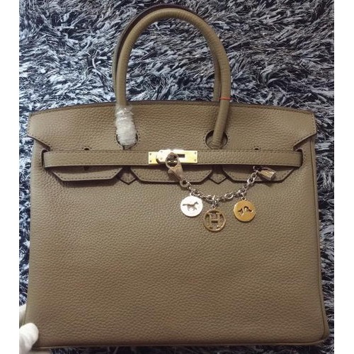 Hermès Birkin 35cm Licsi Bőr Szállítás Táska HB35GL Szürke