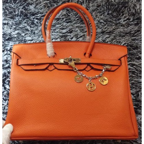 Hermès Birkin 35cm Licsi Bőr Szállít Táska HB35GL Narancssárga