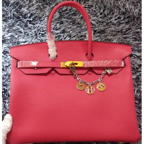 Hermès Birkin 35cm-es Licsi Bőr Szállít Táska HB35GL Rózsaszín