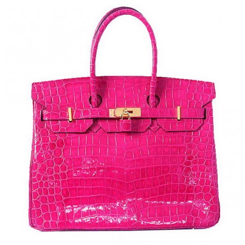 Hermès Birkin 35cm Szállít Táska Barackszínű Irizáló Krokodilbőr Ezüst