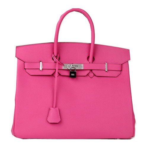 Hermès Birkin 35cm Szállít Táska Őszibarack Eredeti Bőr H35 Ezüst