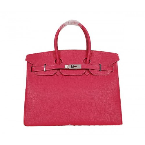 Hermès Birkin 35cm Szállít Táska Rózsaszín Clemence Bőr H35 Ezüst