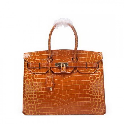 Hermès Birkin 35cm Szállít Táska Búzaszín Irizáló Krokodilbőr Ezüst