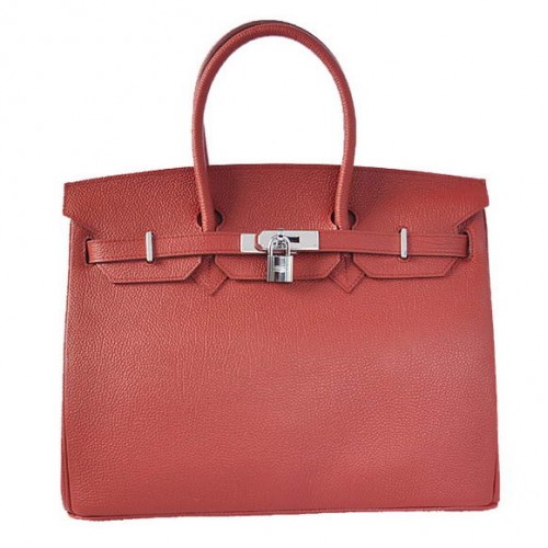 Hermès Birkin 35cm Szállít Táska Sima Togo Bőr Bordeaux Ezüst