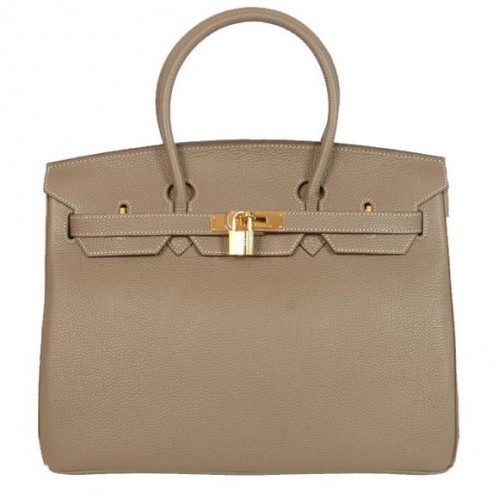 Hermes Birkin 35cm Szállít Táska Sima Togo Bőr Sötétszürke Arany