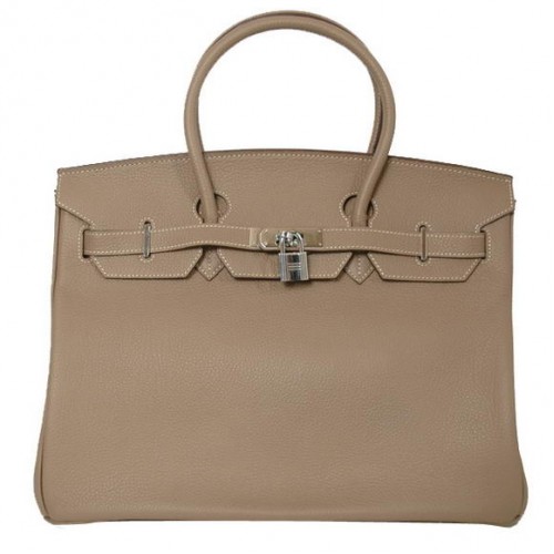 Hermes Birkin 35cm Szállít Táska Sima Togo Bőr Sötétszürke Ezüst