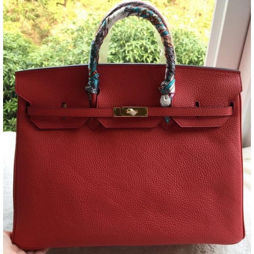 Hermès Birkin 40cm Táska Piros Licsi Bőr BK40 Arany