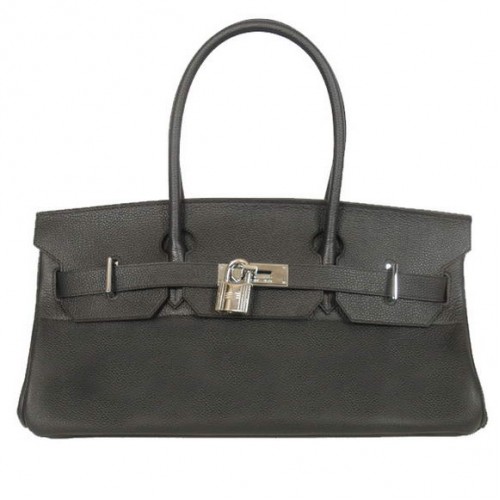 Hermès Birkin 42cm JPG Birkin Togo Bőr Fekete Táska Ezüst Hardverekkel