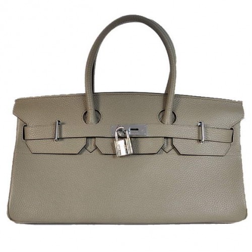 Hermès Birkin 42cm JPG Birkin Togo Bőr Szürke Táska Ezüst Hardverekkel