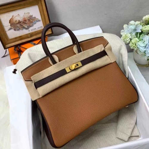 Hermès Birkin Táska Eredeti Bőr 35CM Színegyeztető 17888 Barna & Sötétbarna