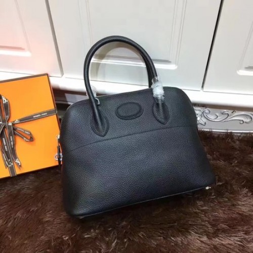 Hermès Bolide 31cm Borjúbőr Szállít Táska B3302 Fekete
