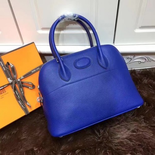 Hermès Bolide 31cm Borjúbőr Szállít Táska B3302 Királykék