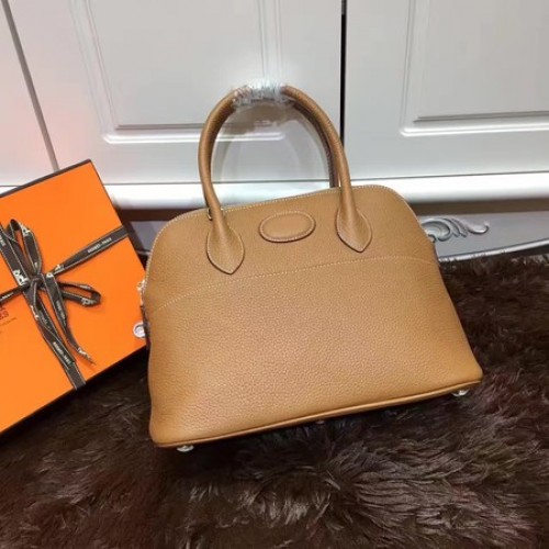 Hermès Bolide 31CM Borjúbőr Szállít Táska B3302 Búza