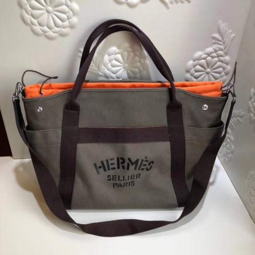 Hermès Vászon Bevásárlótáska H0734 Khaki