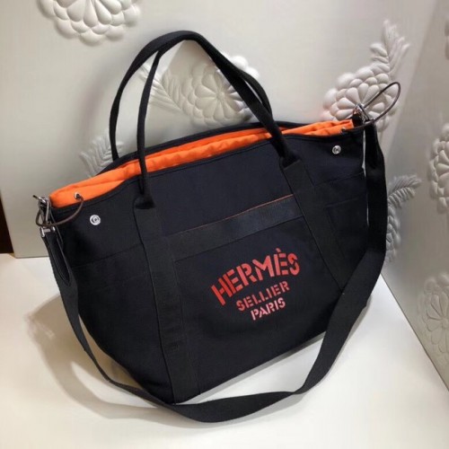 Hermès vászon bevásárlótáska H0734 fekete