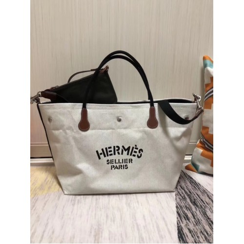Hermès vászon bevásárlótáska H0734 fehér