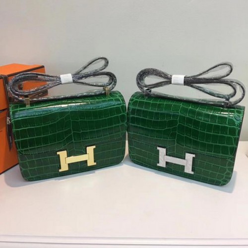 Hermès Constance Táska Krokodilbőr H9978C Zöld