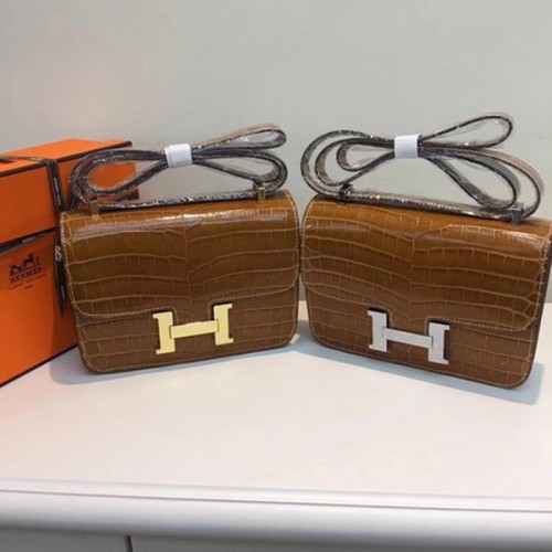 Hermès Constance Táska Krokodilbőr H9978C Bézs Színű