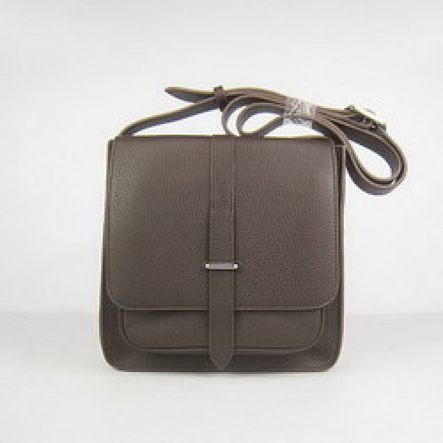 Hermès MélyKávébarna Marhabőr Messenger Táska H2811