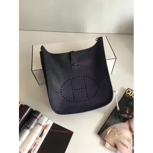 Hermès Evelyne 30cm-es Messenger Táska E3301 Fekete