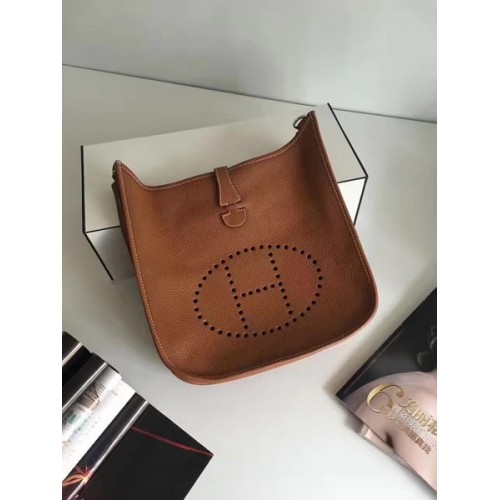 Hermès Evelyne 30cm-es Messenger Táska E3301 Bézs Színű