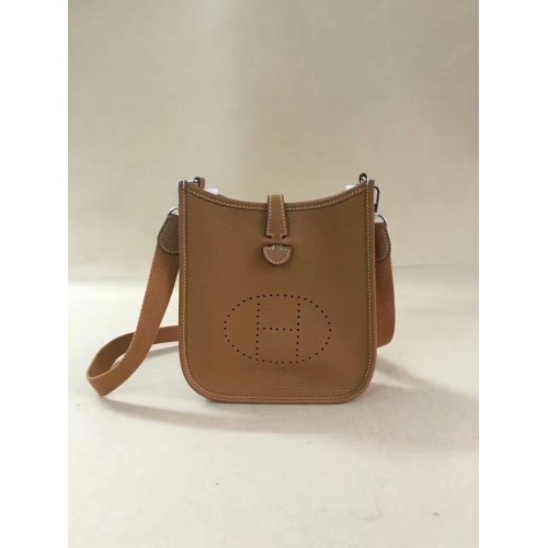 Hermès Evelyne eredeti togo bőr mini válltáska H15698 barna