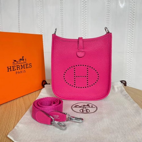 Hermès Evelyne eredeti togo bőr mini válltáska H15698 rózsaszín
