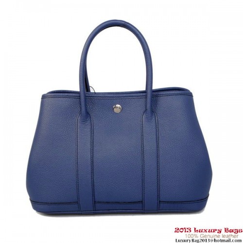 Hermès Garden Party 30cm Táska Marhabőr A1288 Kék