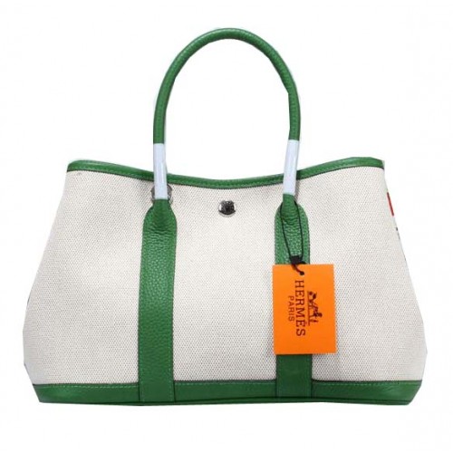 Hermès Garden Party 30 cm-es vászontáska, zöld