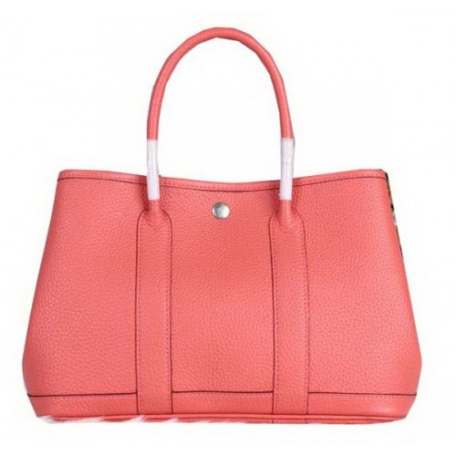 Hermès Garden Party 30 cm-es Szemcsés Bőr Táska Rózsaszín