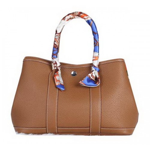 Hermès Garden Party 30 cm-es táska szemcsés bőrből, búzaszínben