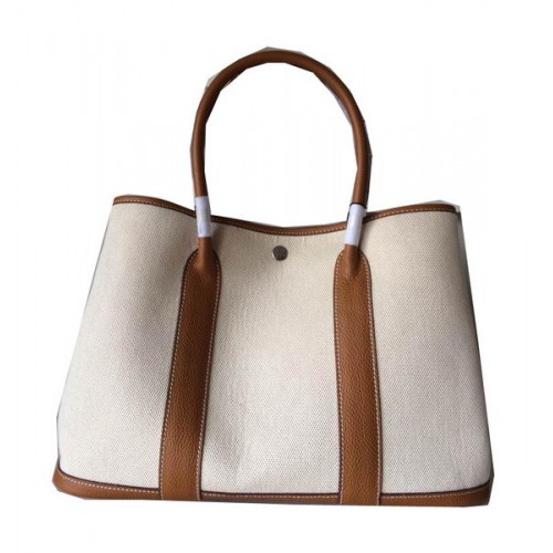 Hermès Garden Party 36cm Táska Vászon Bőr H11M Bézs Színű