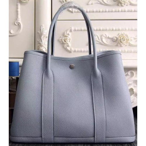 Hermès Kerti Party 36cm-30cm-es Szállítótáska Eredeti Bőr Égkék