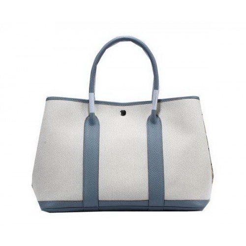 Hermès Garden Party 36 cm-es vászon táska, égkék