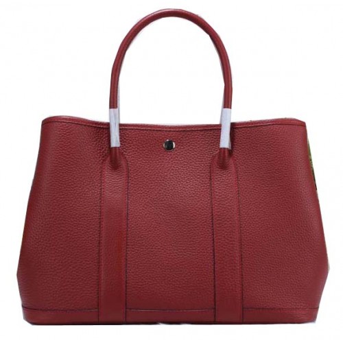 Hermès Garden Party 36 cm-es Szemcsés Bőr Bordó Szemcsés Bőr Táska