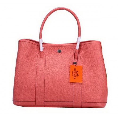 Hermès Garden Party 36 cm-es Szemcsés Bőr Táska Rózsaszín