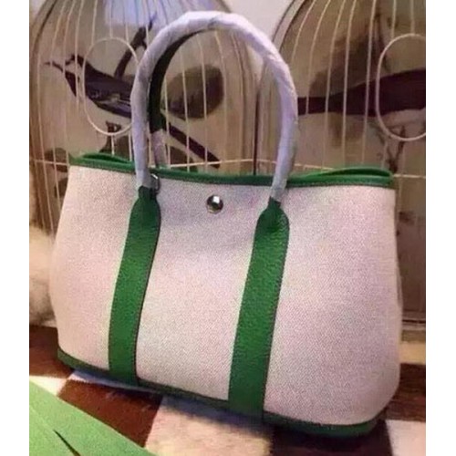 Hermès Garden Party 36 cm-es vászon táska HGP1927 zöld