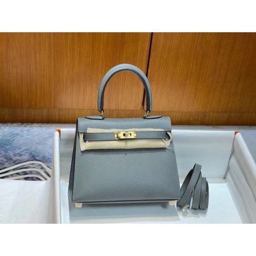 Hermès Kelly 20cm Válltáska Epsom KL2750 Vasszürke&Arany