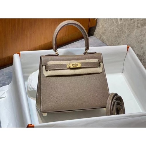 Hermès Kelly 20cm Válltáska Epsom KL2750 szürke és arany