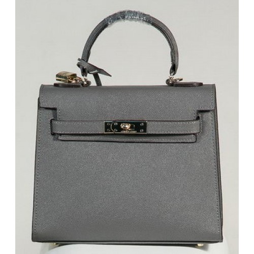 Hermès Kelly 25cm-es Togo Bőr Szállít Táska K2138 Szürke